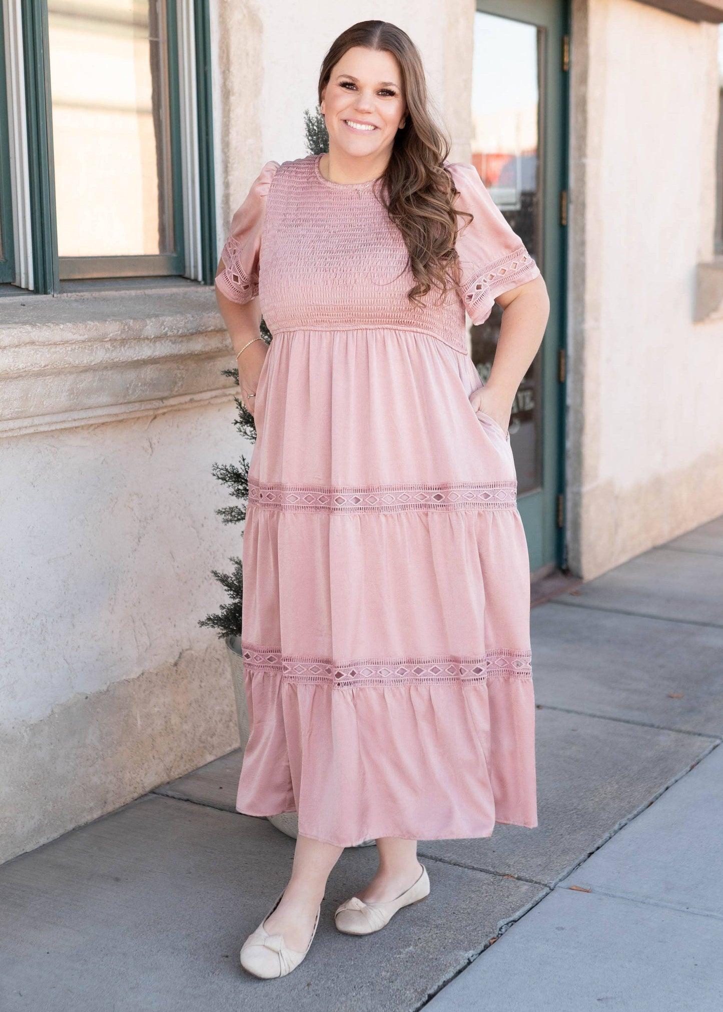 Millie Blush Smocked Dress