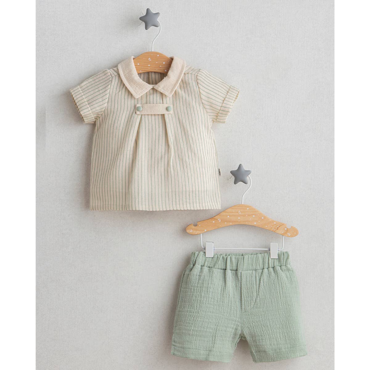 Natural Muslin Top & Shorts Set