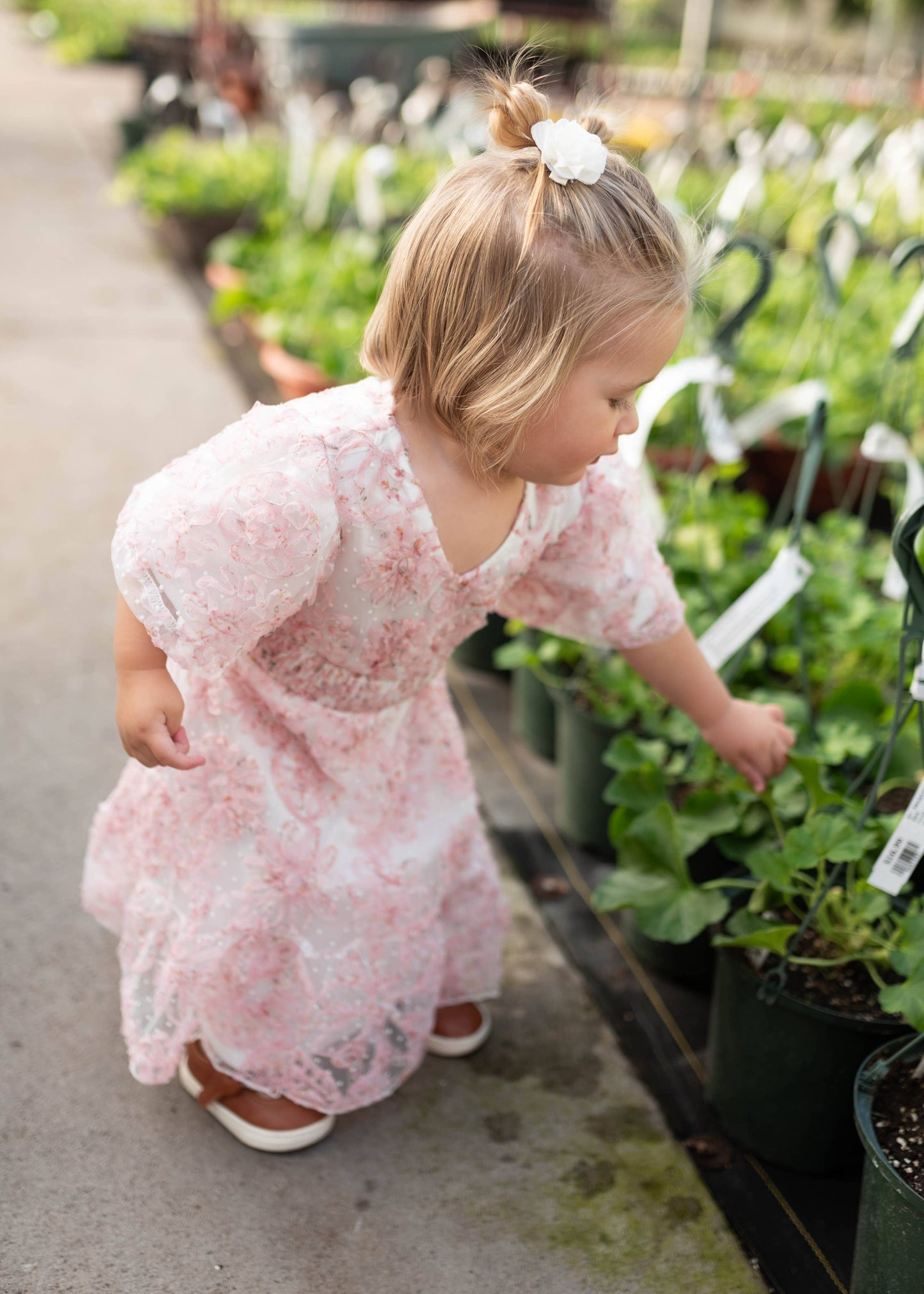 Aubree Pink Floral Little Girls Dress (2T-8Y)