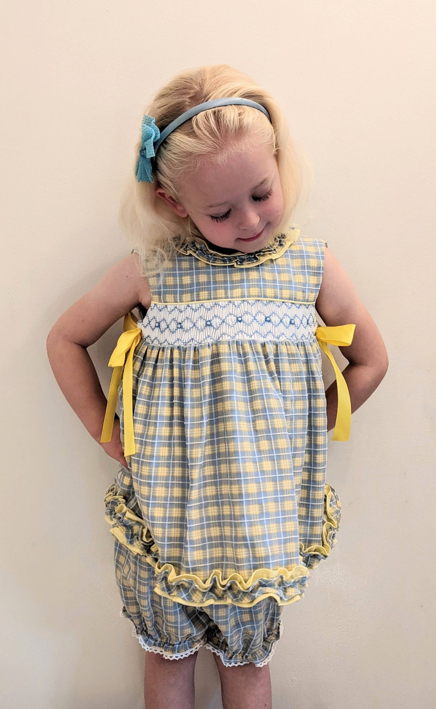 Lil Lass Checkered Dress with Bloomers