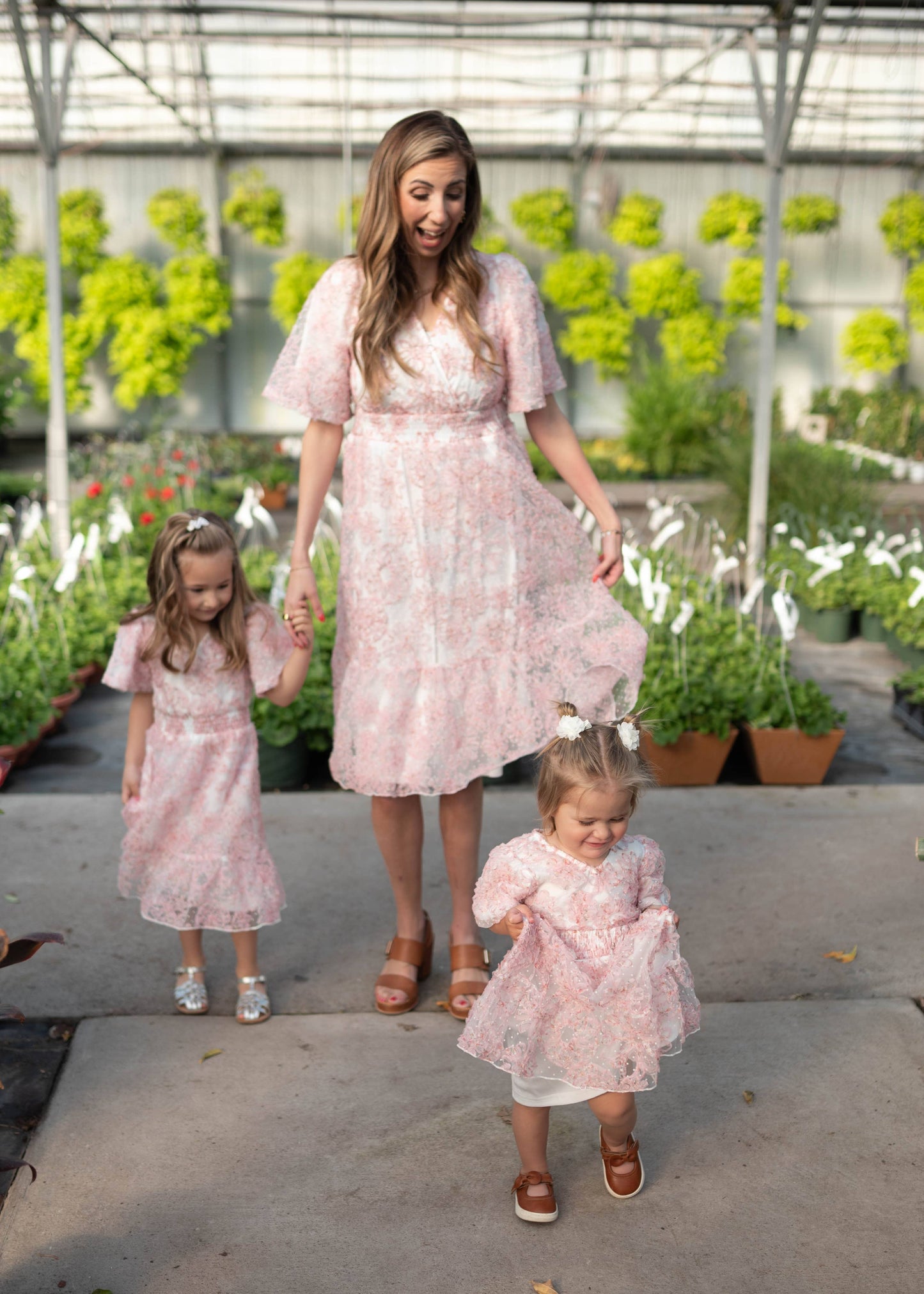 Aubree Pink Floral Little Girls Dress (2T-8Y)