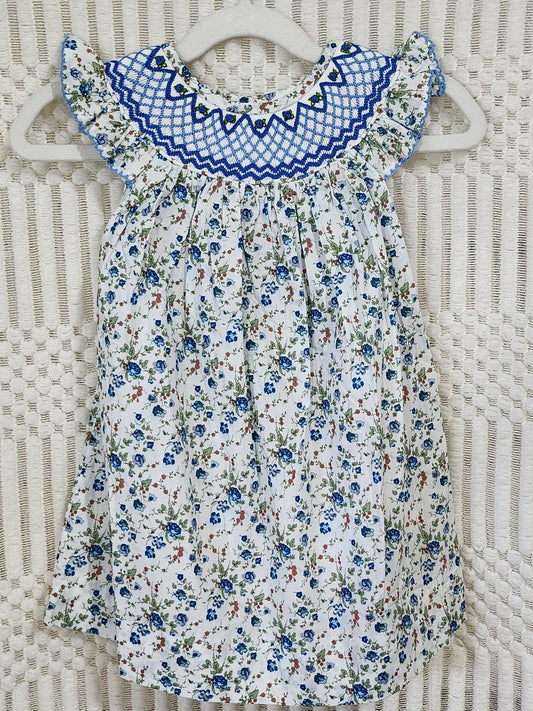 Graceful Navy Smocked Angel Dress