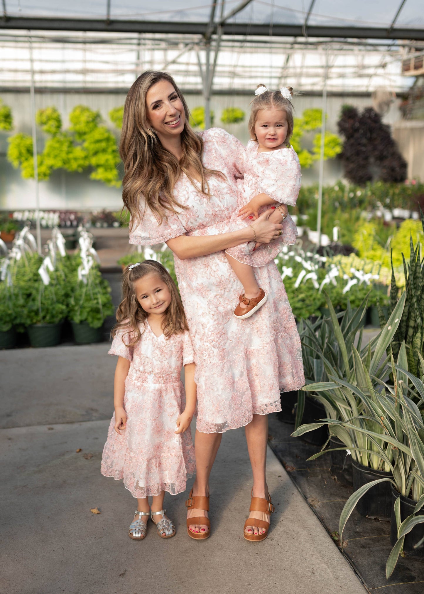 Aubree Pink Floral Little Girls Dress (2T-8Y)