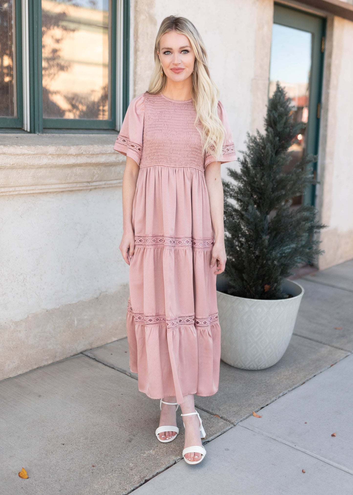 Millie Blush Smocked Dress