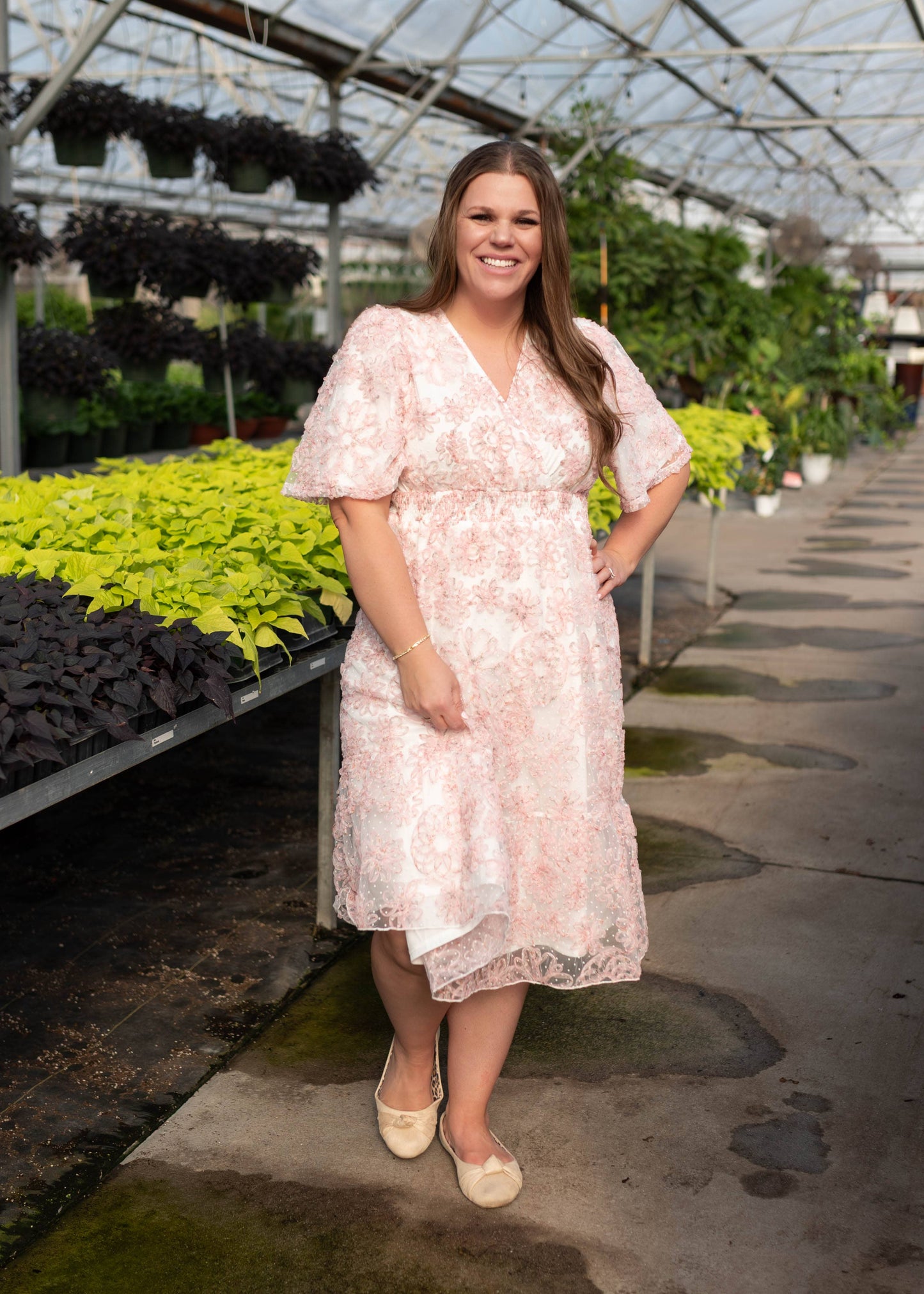 Aubree Pink Floral Dress