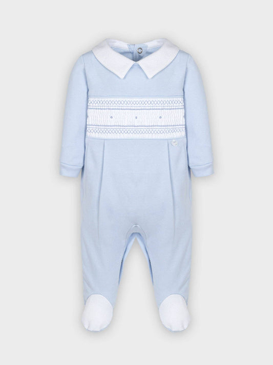 Lil Lads Smocked Footed Romper