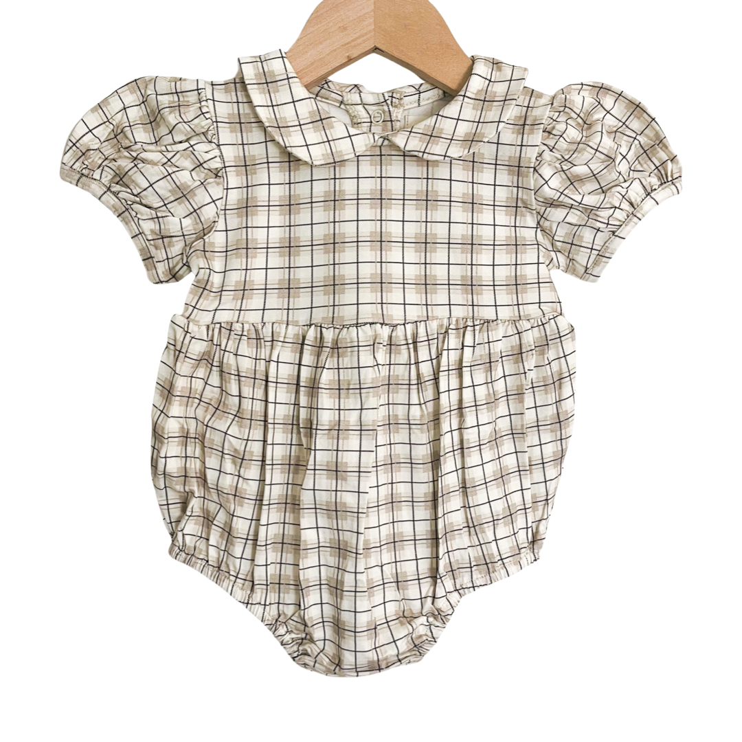 Peterpan Bubble | Neutral Plaid | Bamboo