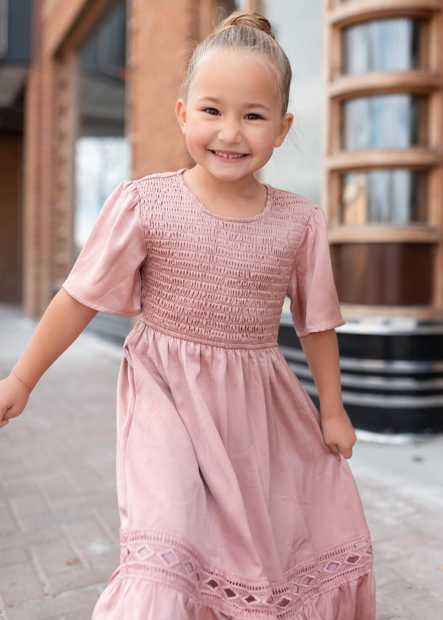 Millie Blush Smocked Little Girl Dress (2T-8Y)