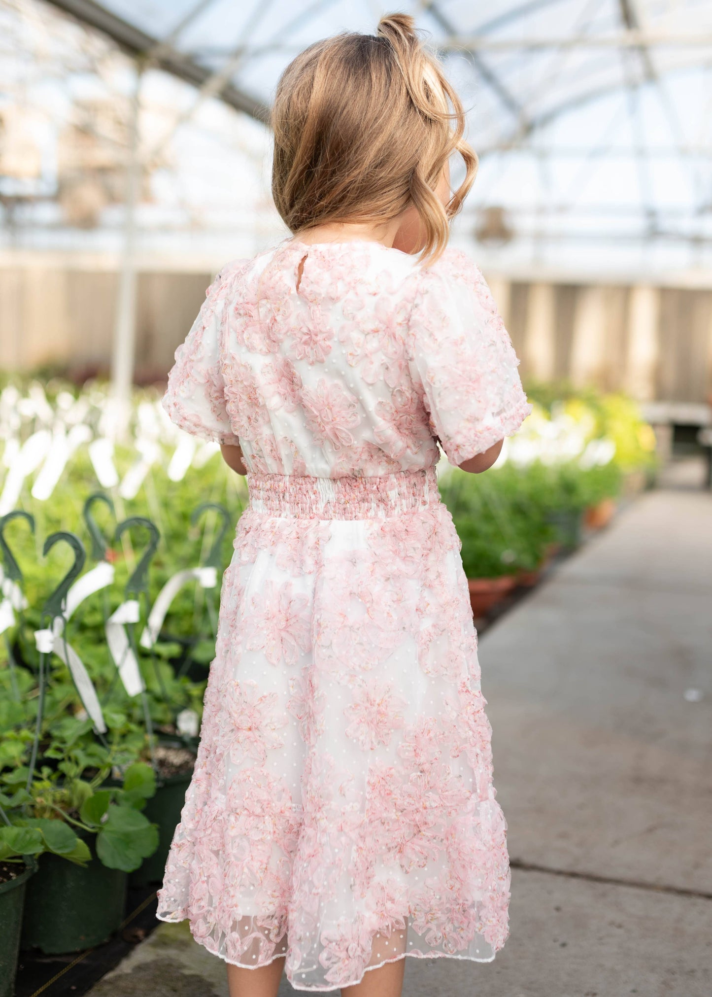 Aubree Pink Floral Little Girls Dress (2T-8Y)