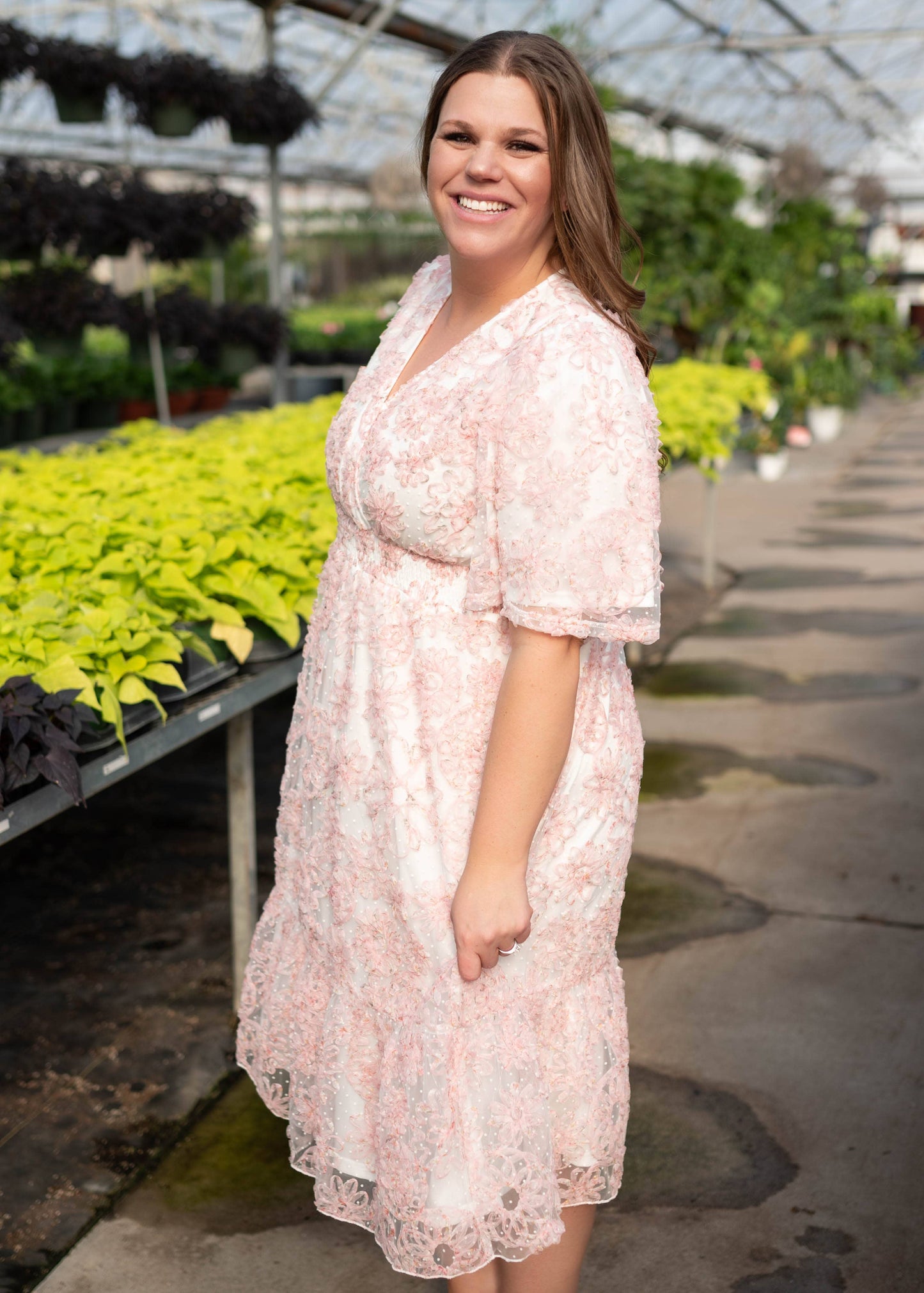 Aubree Pink Floral Dress