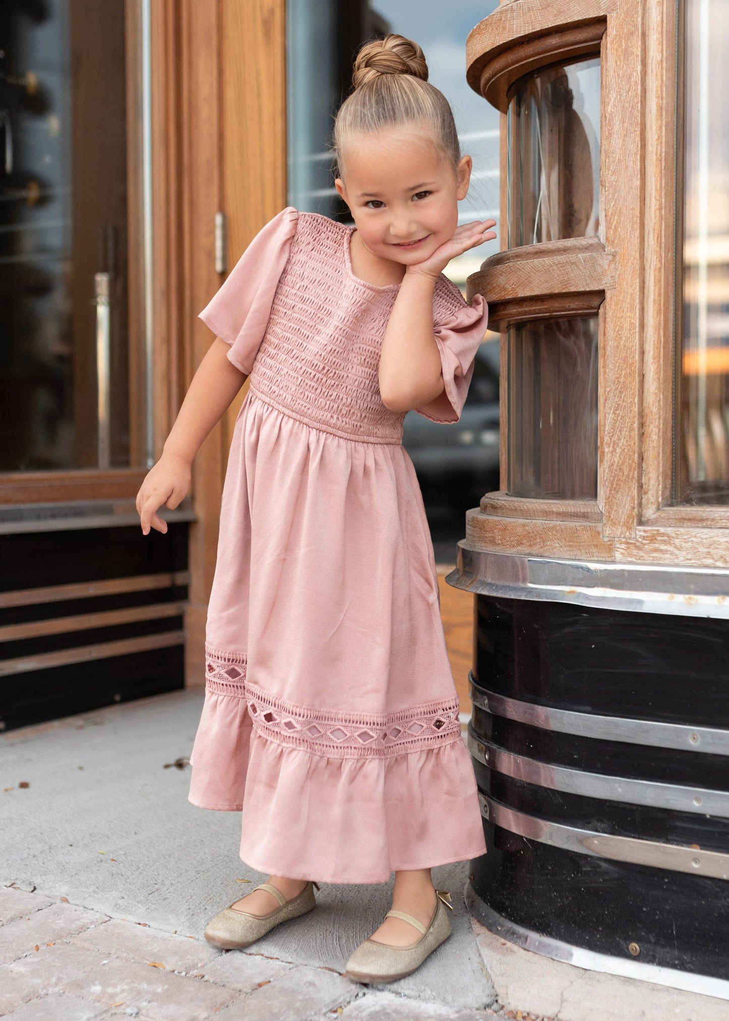 Millie Blush Smocked Little Girl Dress (2T-8Y)