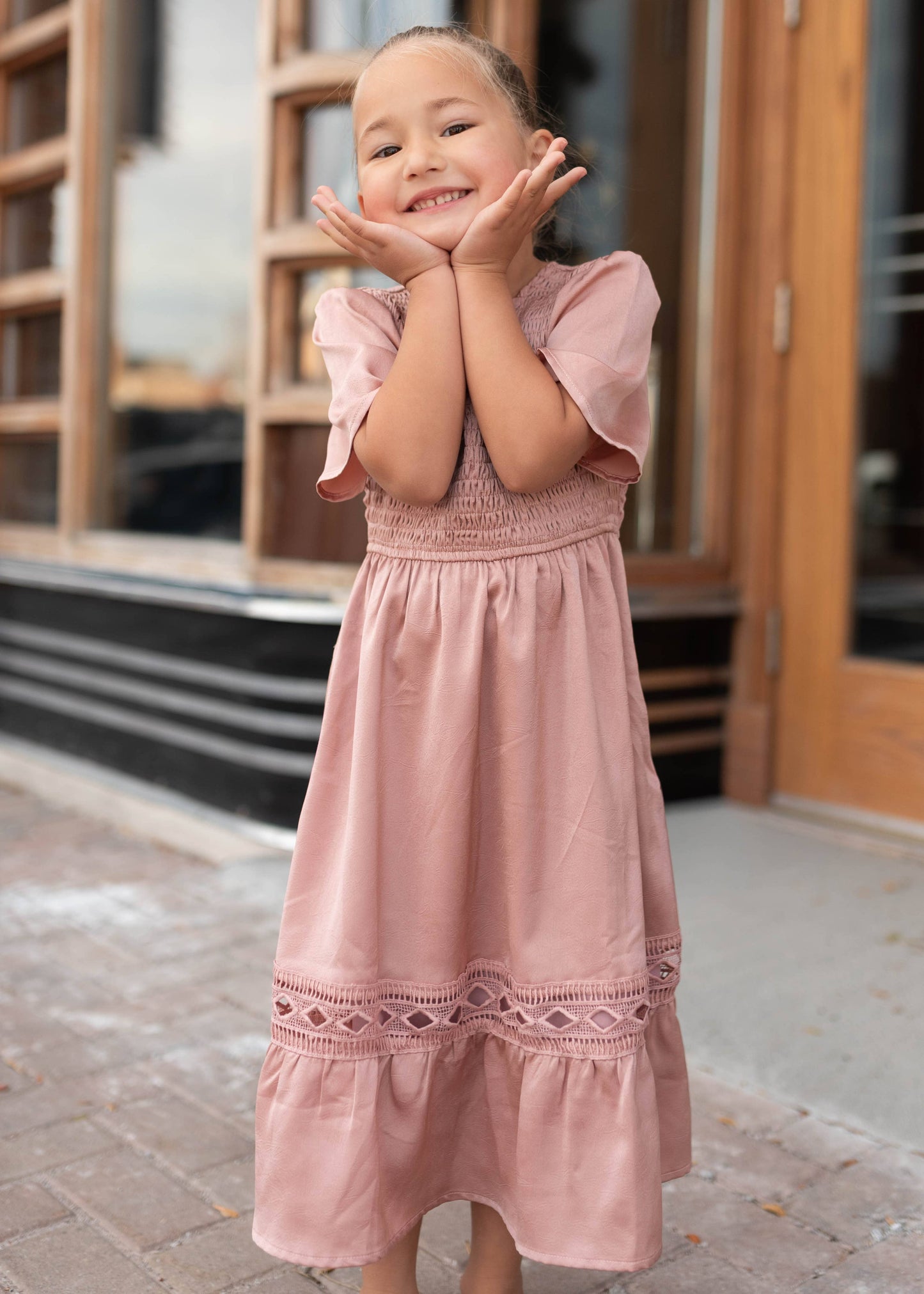 Millie Blush Smocked Little Girl Dress (2T-8Y)