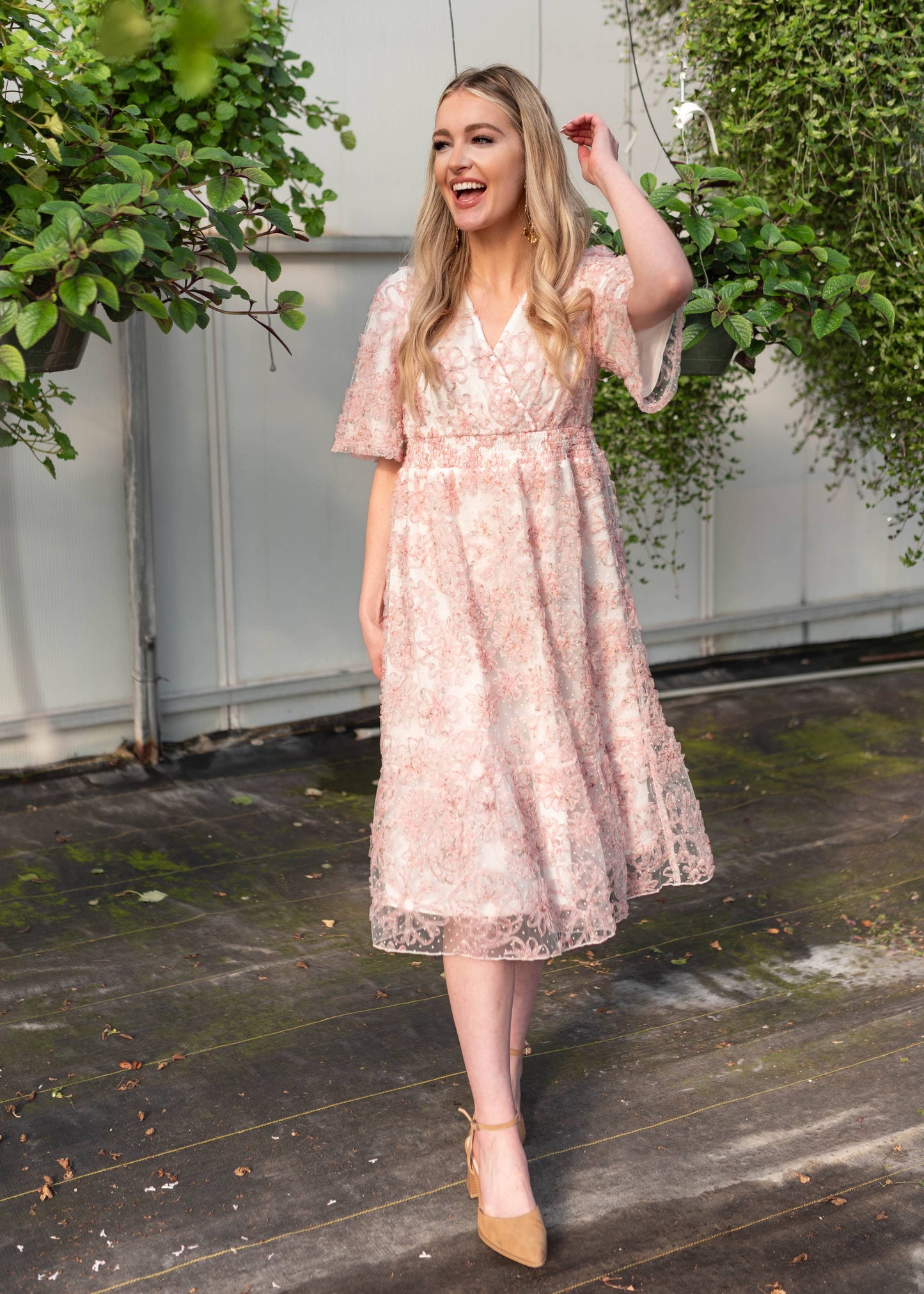 Aubree Pink Floral Dress