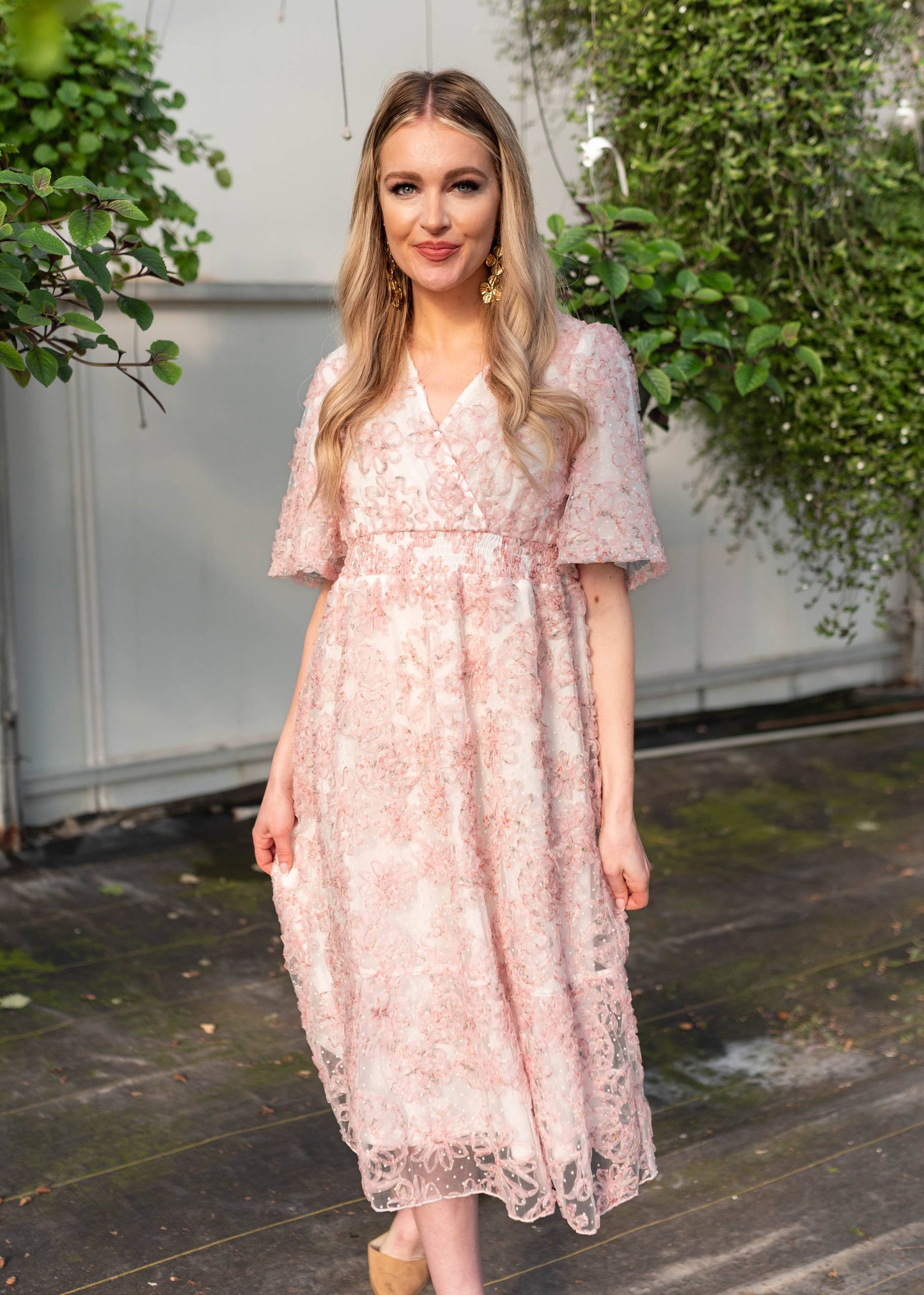 Aubree Pink Floral Dress