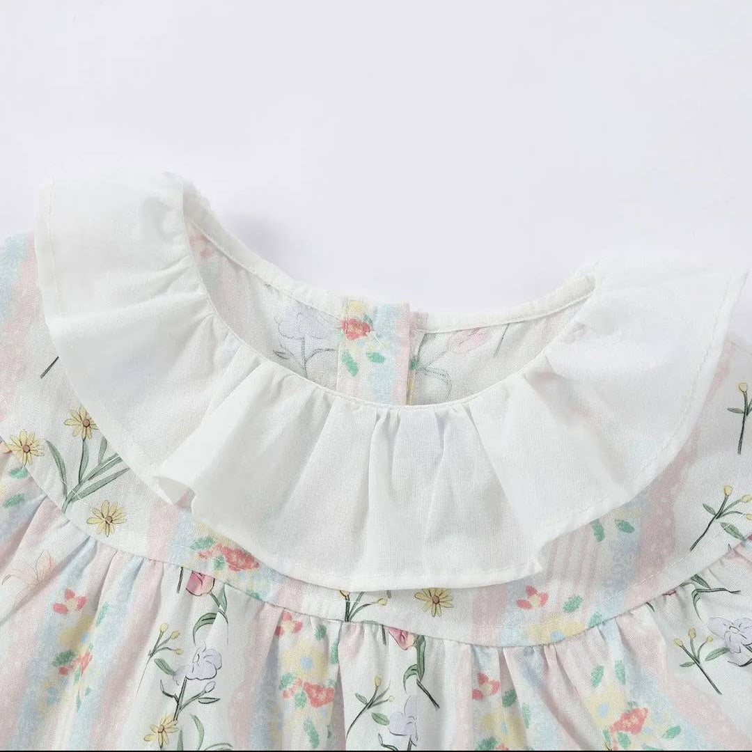 Baby Flower Print Romper & Headband