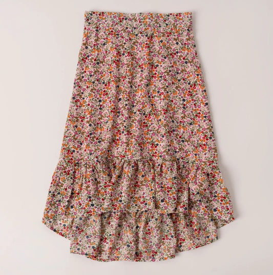 Multi Ditsy Hi-Lo Maxi Skirt