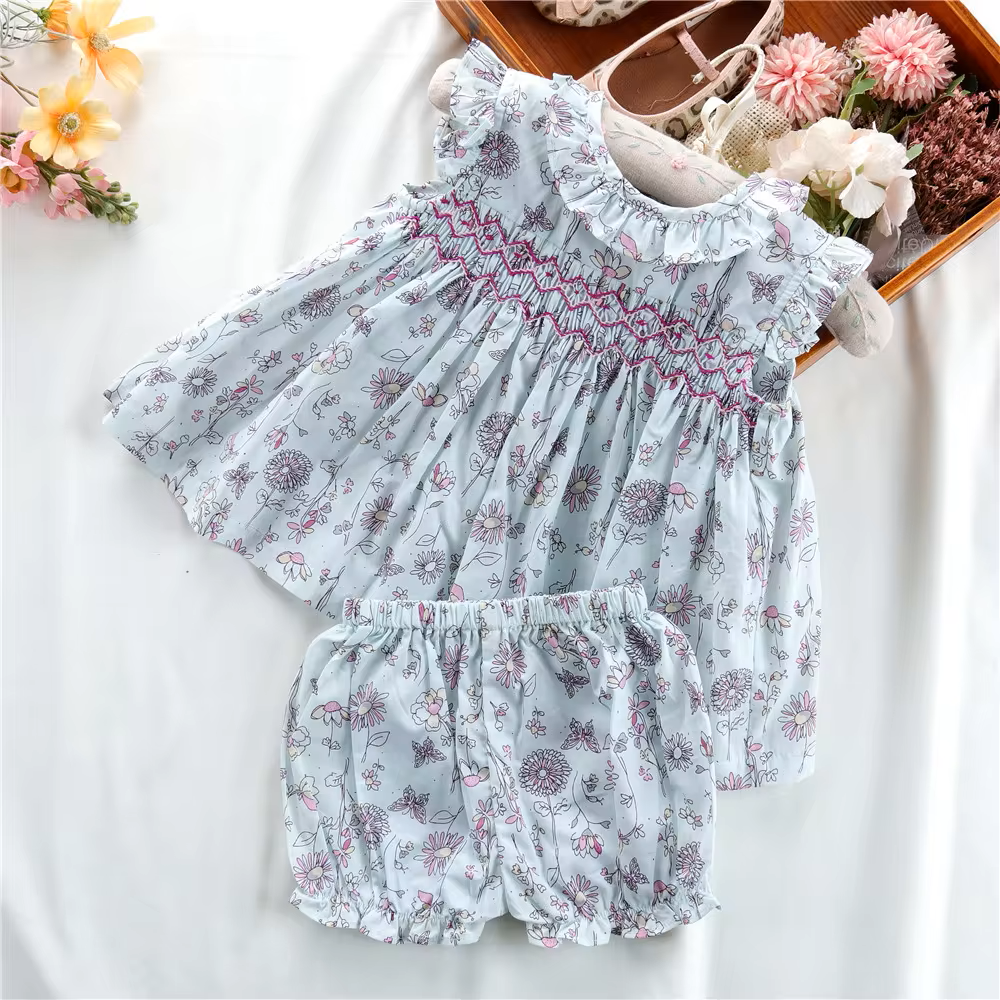 The Everly Smocked Bloomer Set