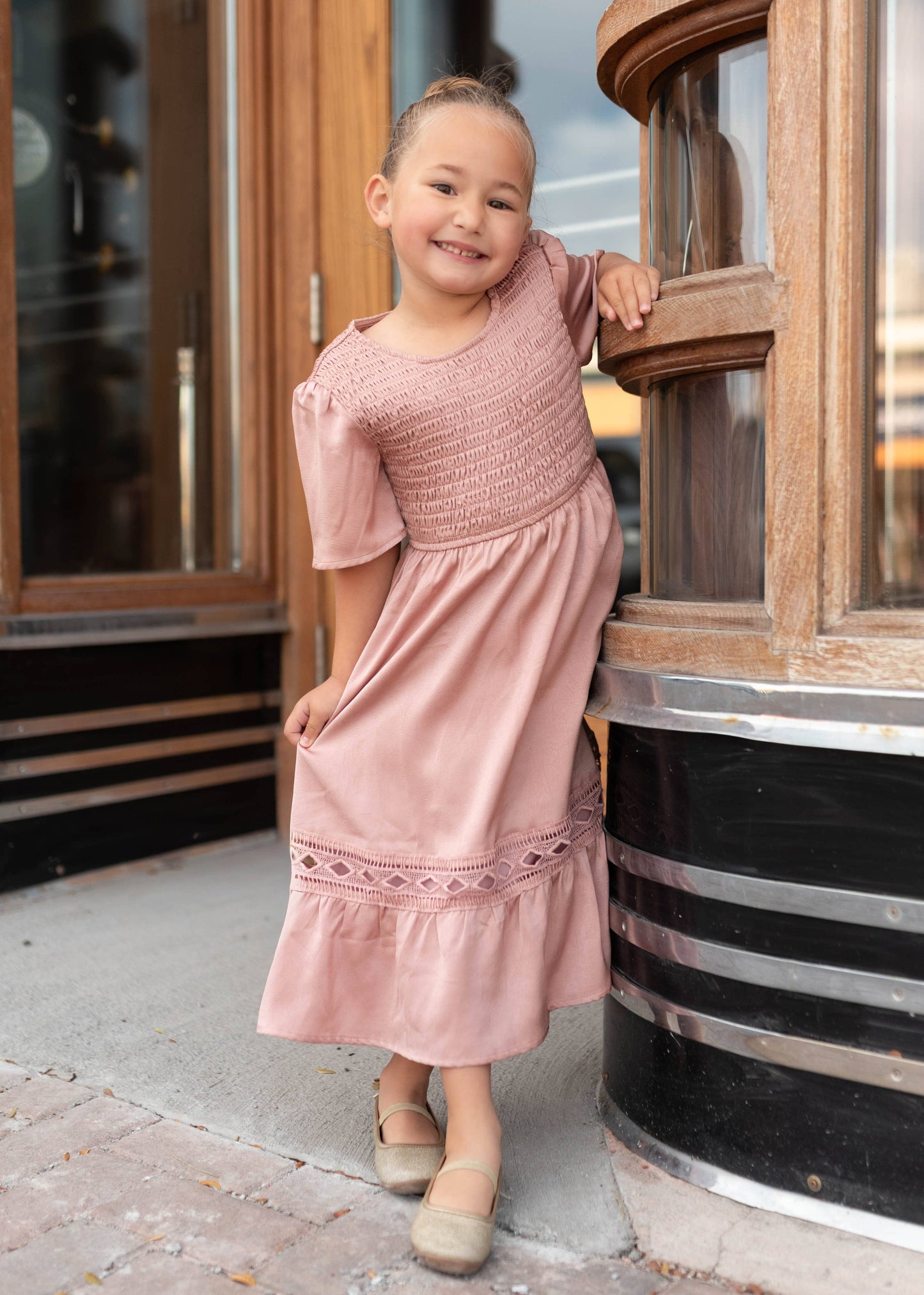 Millie Blush Smocked Little Girl Dress (2T-8Y)