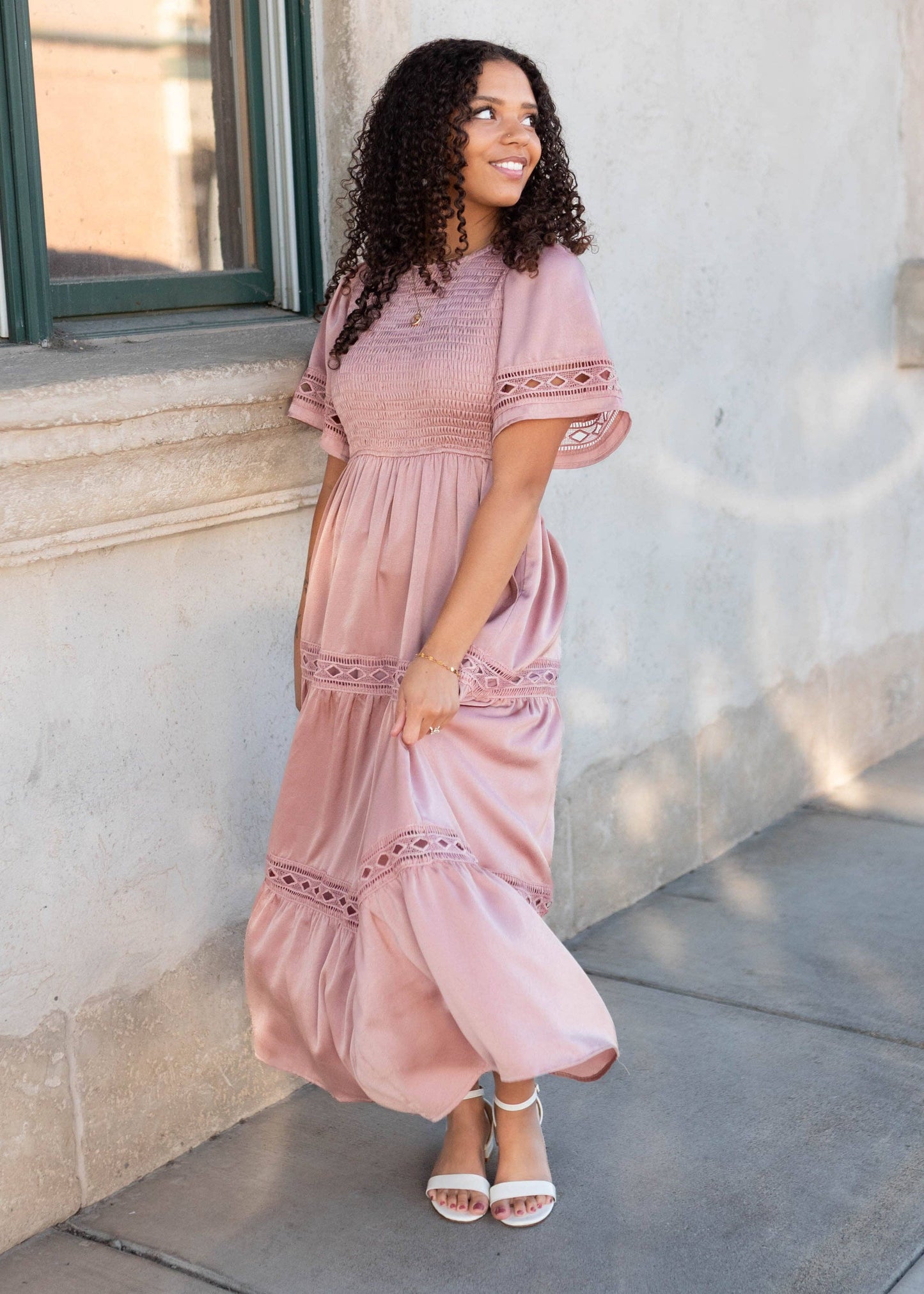 Millie Blush Smocked Dress