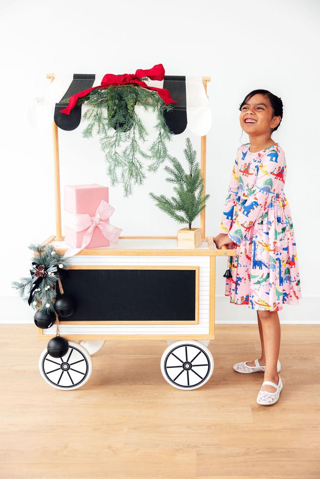 Jingle Saurus L/S Pocket Twirl Dress