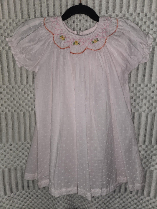 Light Pink Swiss Dot Smocked Dress